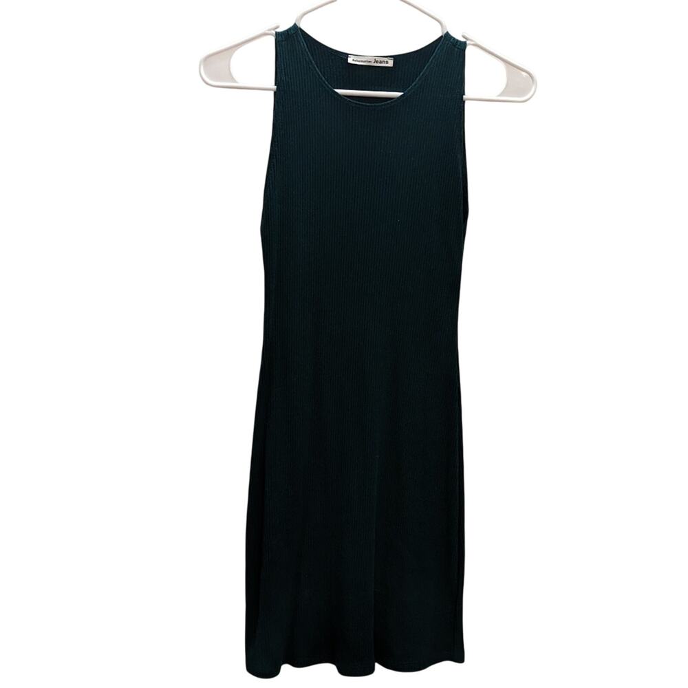 Reformation Kris Emerald Green Ribbed Mini Dress